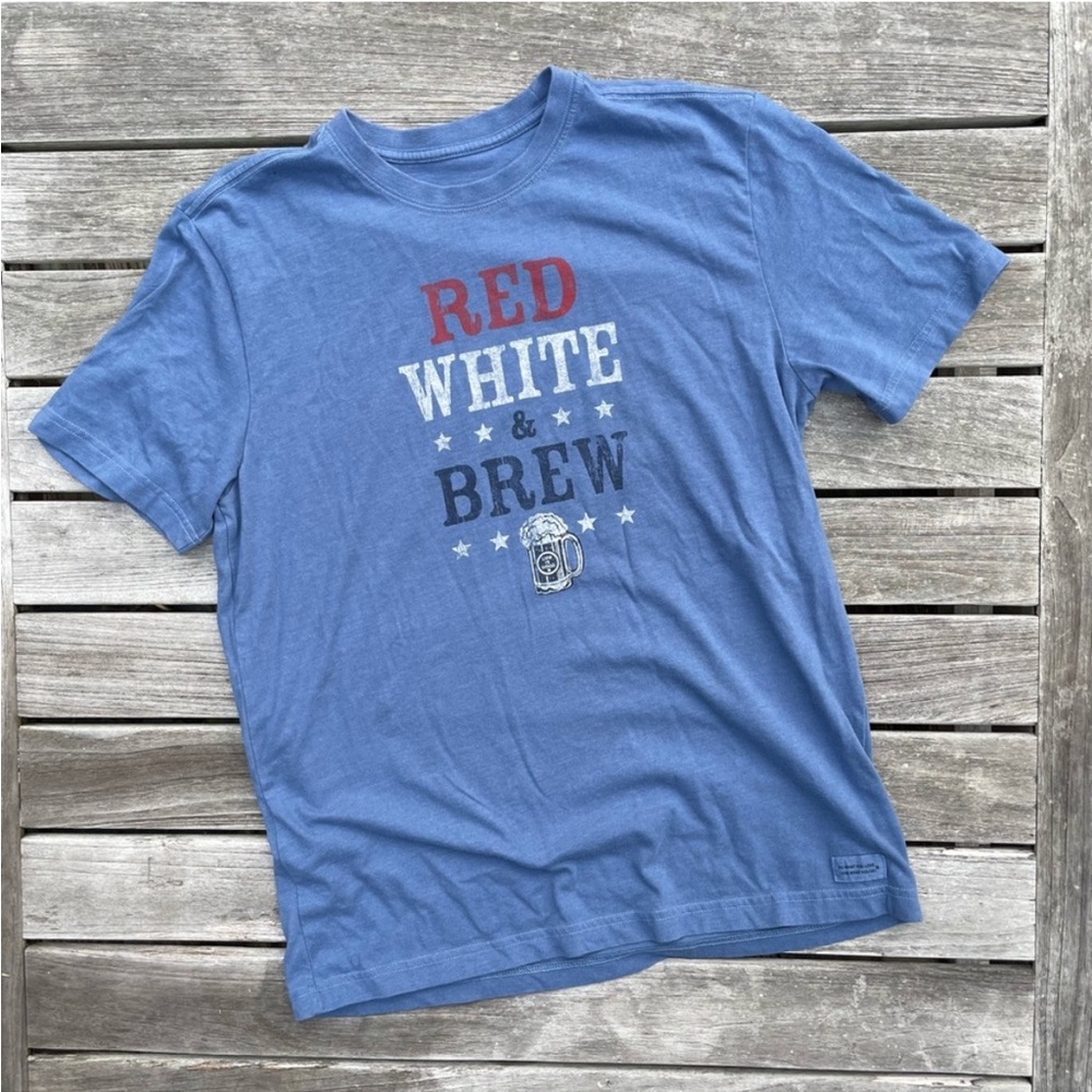 Life is Good Red White & Blue Patriotic Tee